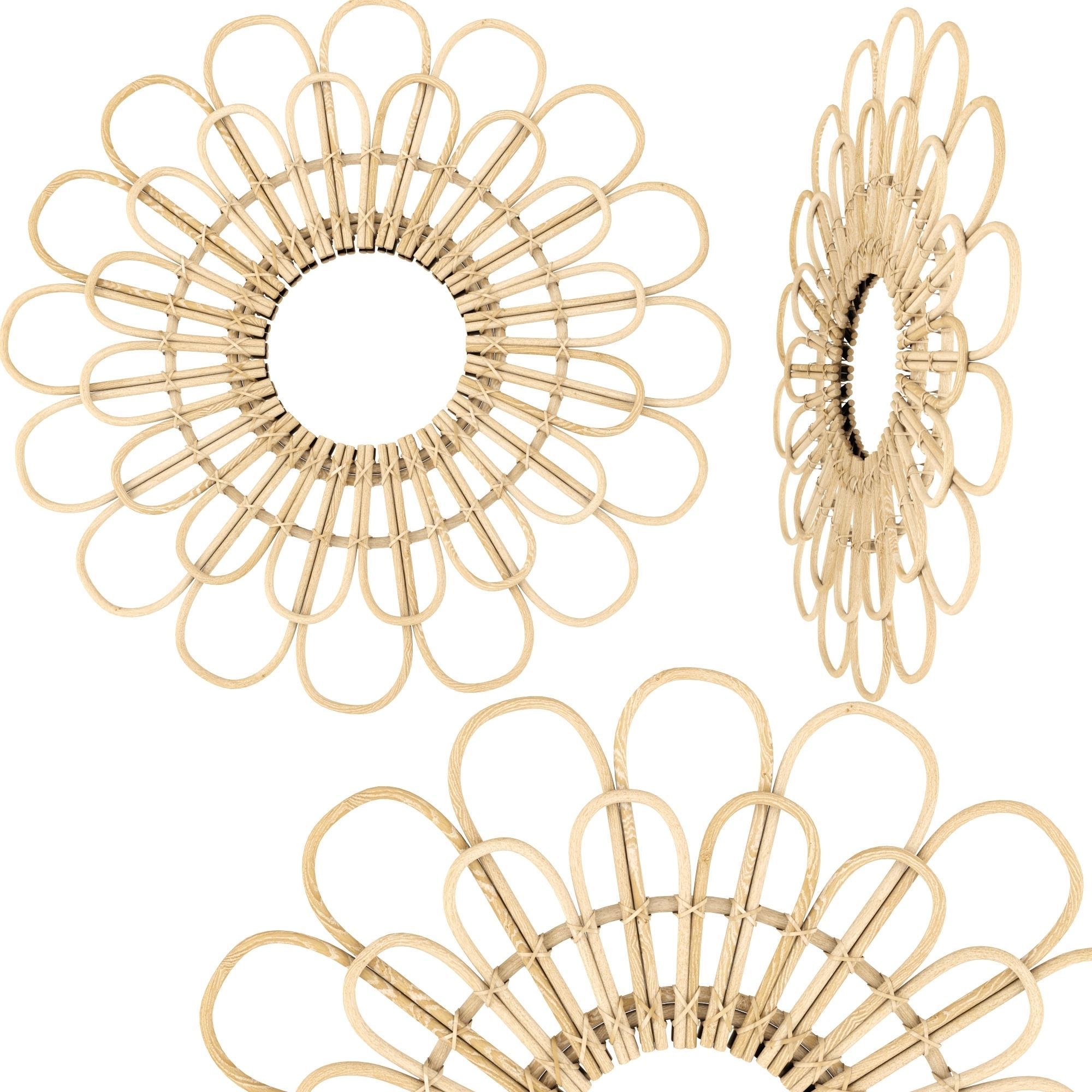 Mirror Rattan Set 2 3D model_2