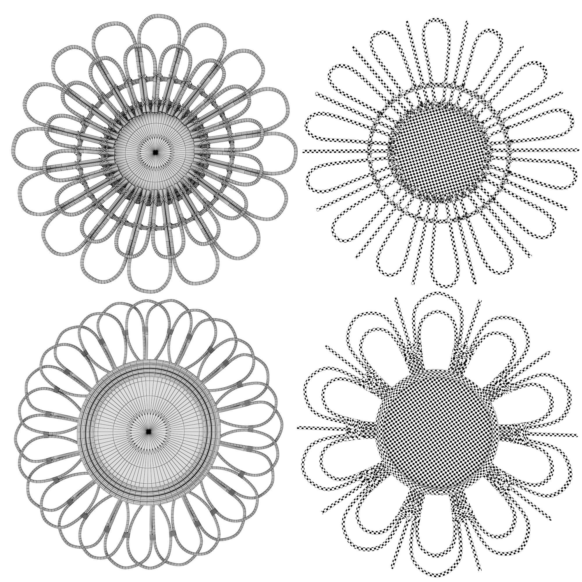 Mirror Rattan Set 2 3D model_5