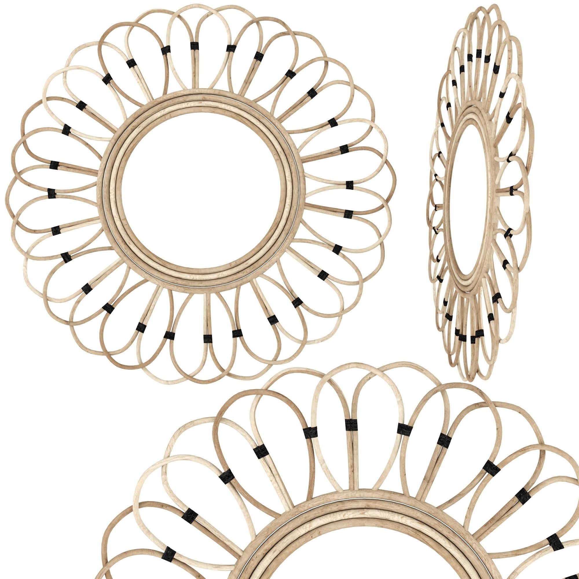 Mirror Rattan Set 2 3D model_3