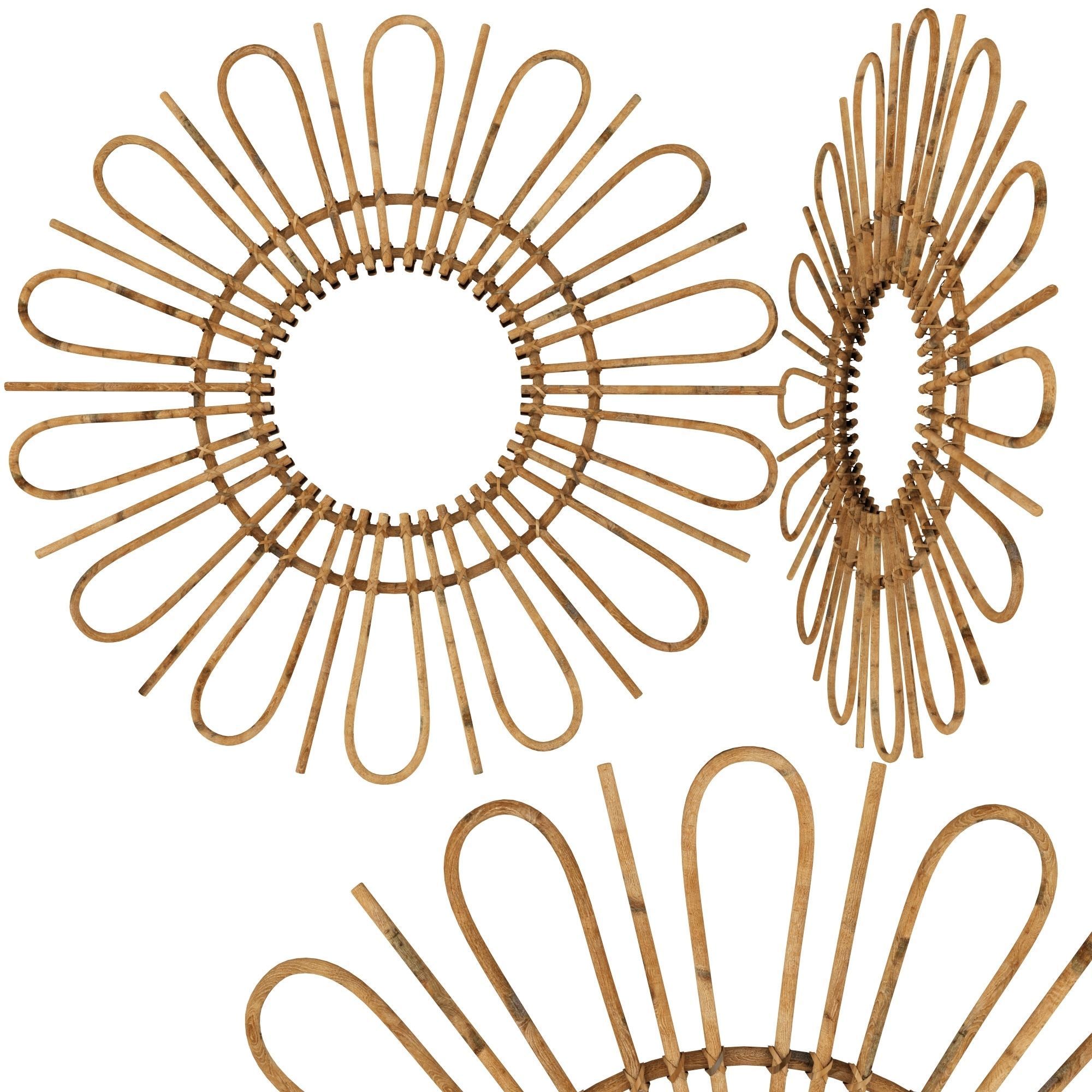 Mirror Rattan Set 2 3D model_1