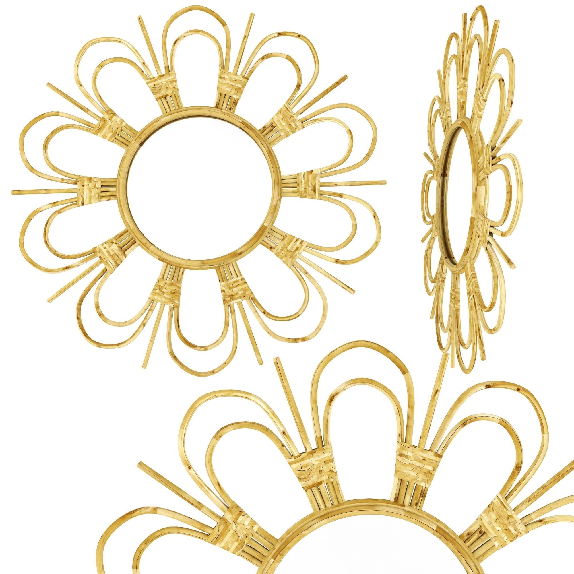 Mirror Rattan Set 2 3D model_4