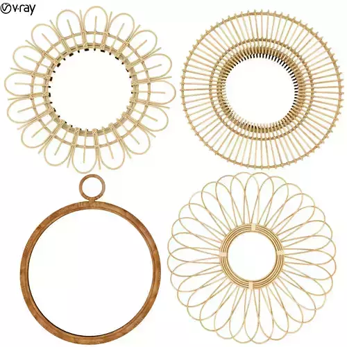 Mirror Rattan Set 3