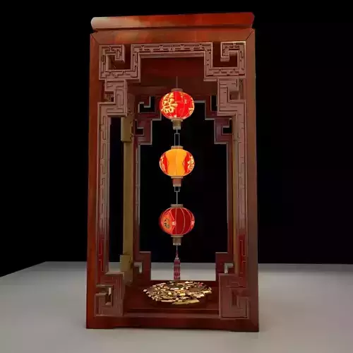 Chinese red lantern 3D model