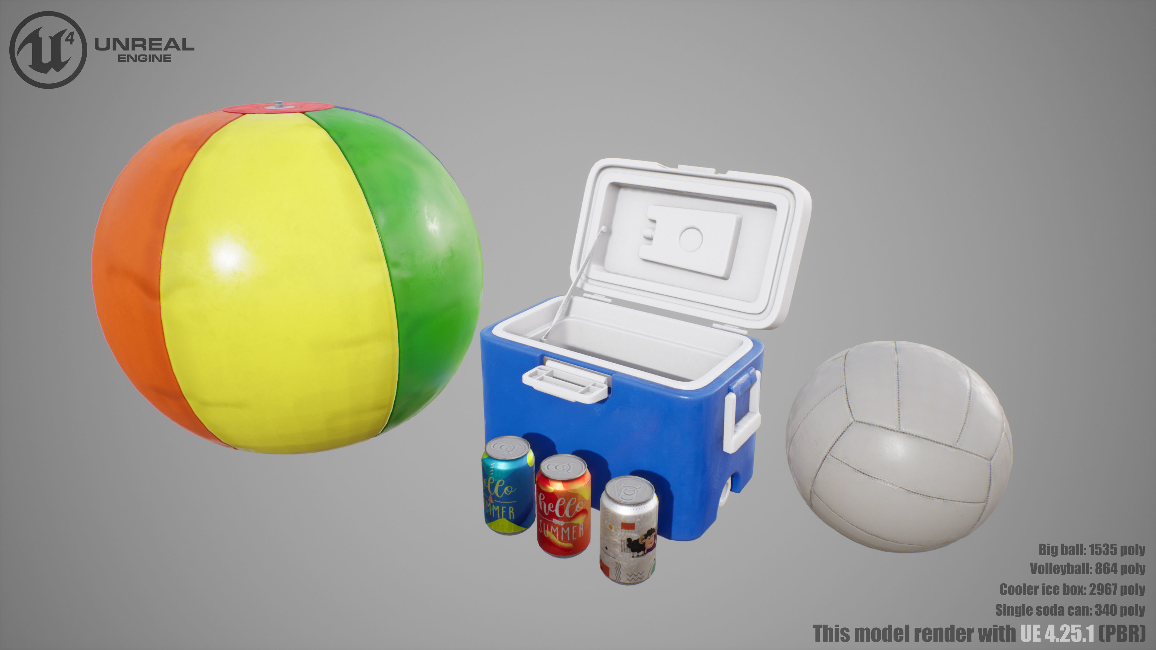 Beach Asset Low-poly 3D model_4