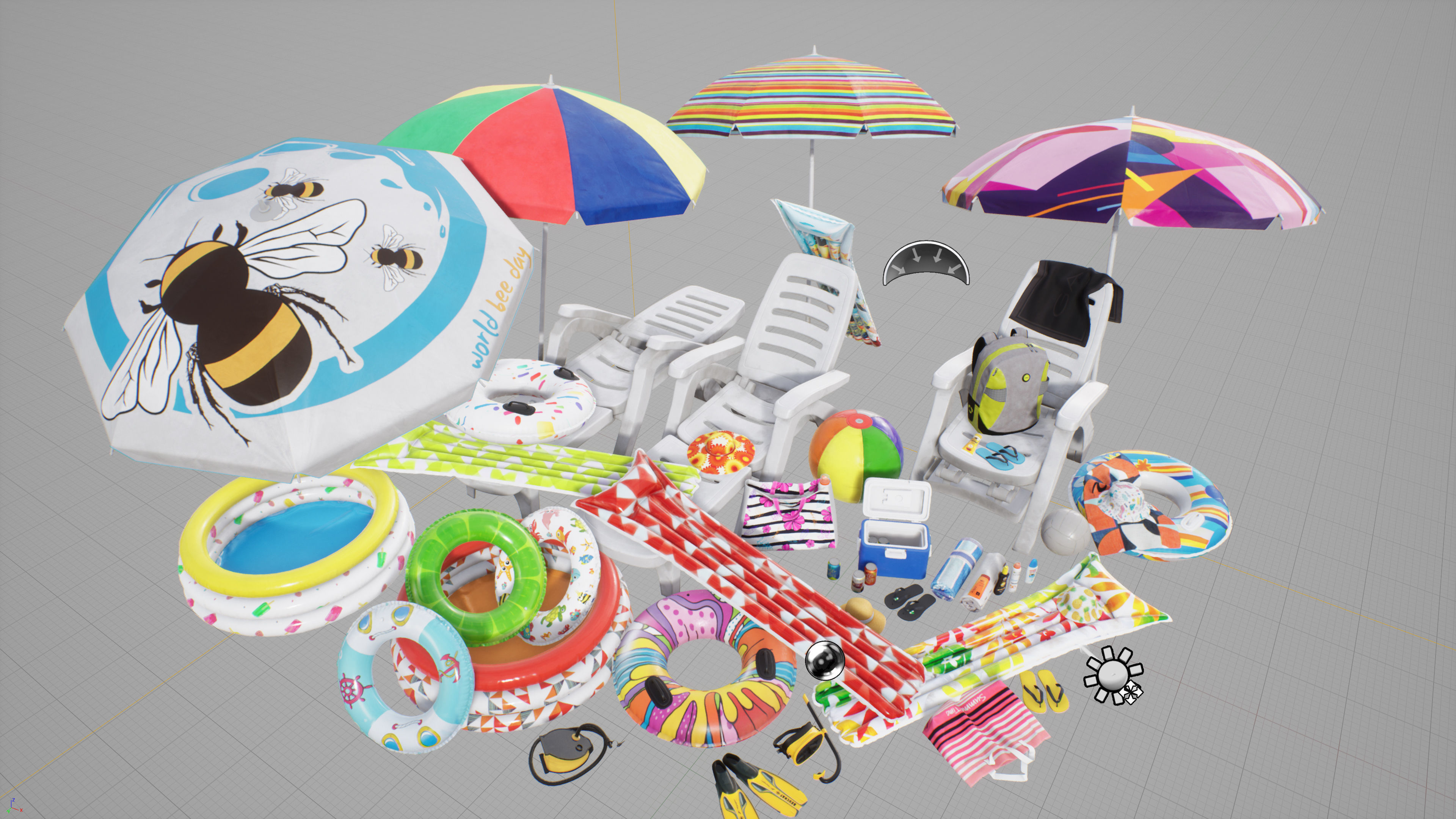 Beach Asset Low-poly 3D model_28