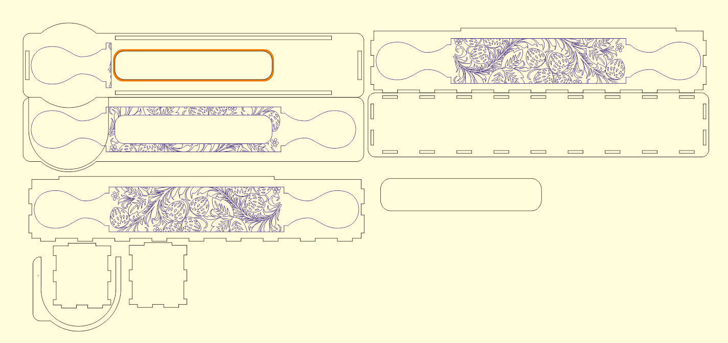 Strawberry Rolling Pin with Cutting Form and Box 3D print model_8