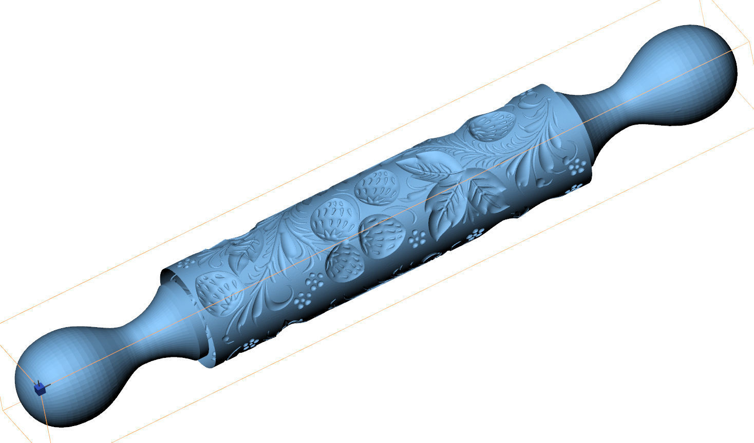 Strawberry Rolling Pin with Cutting Form and Box 3D print model_6