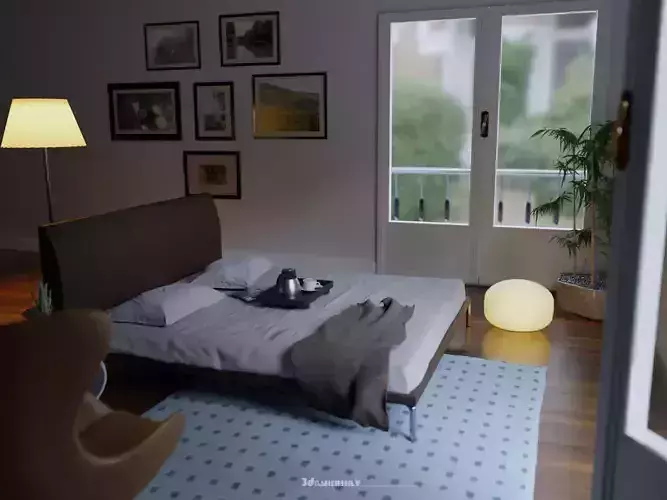 Bedroom interior scene