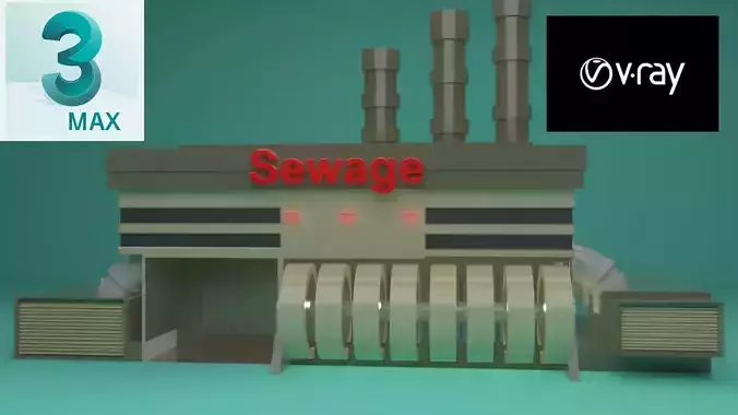 The Sewage Plant-Low Poly 3d model