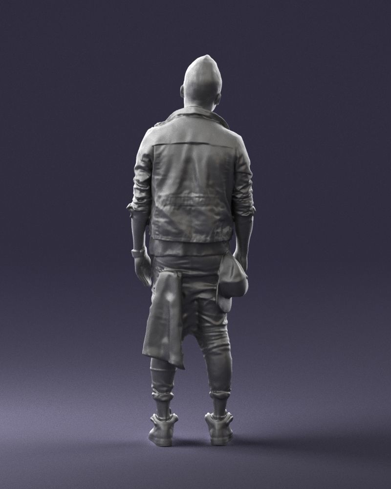 Stylish Asian man in black 0205 3D Print Ready 3D print model_19