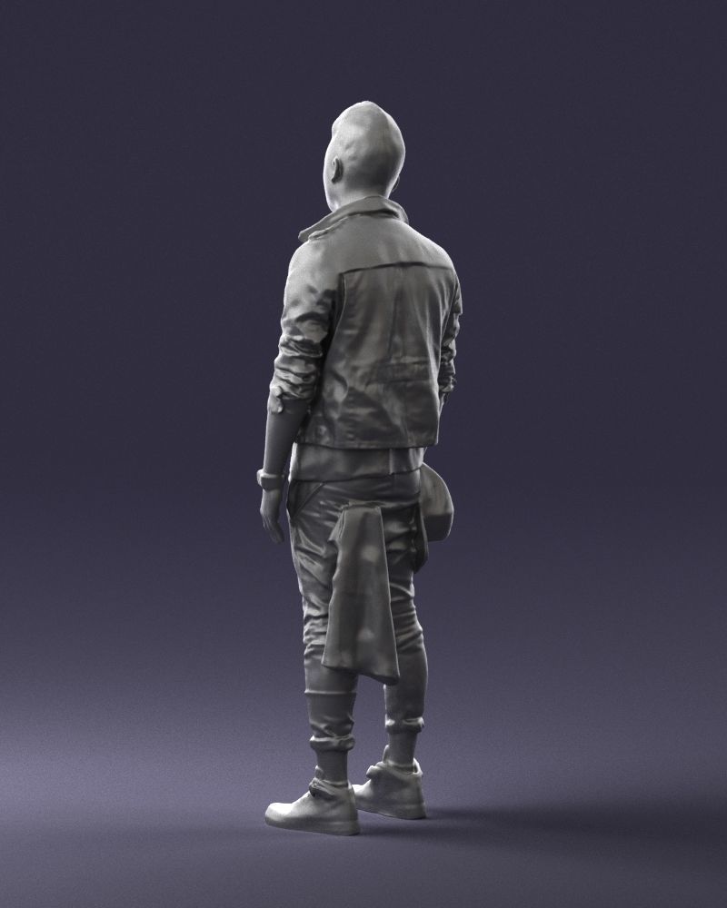 Stylish Asian man in black 0205 3D Print Ready 3D print model_22