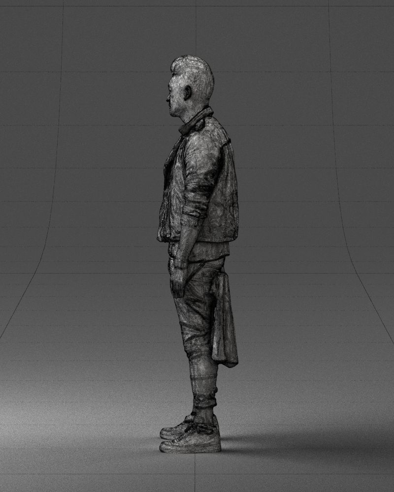 Stylish Asian man in black 0205 3D Print Ready 3D print model_26