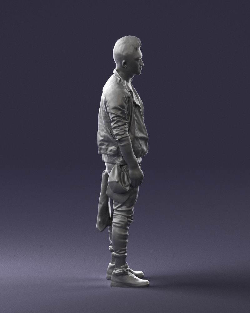 Stylish Asian man in black 0205 3D Print Ready 3D print model_13