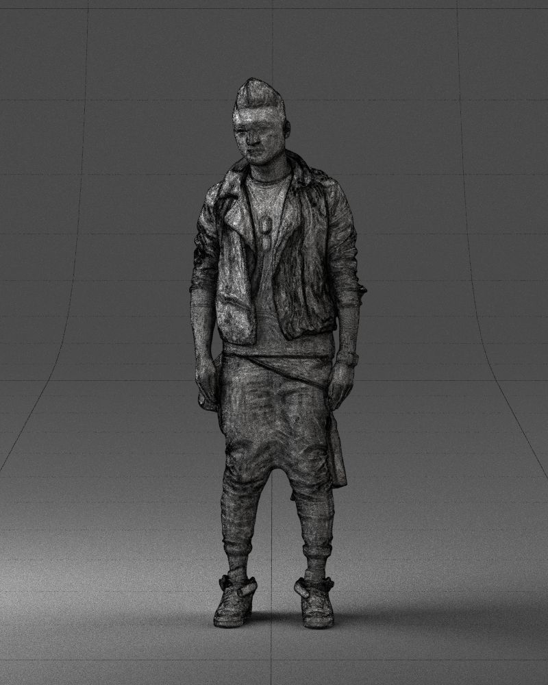 Stylish Asian man in black 0205 3D Print Ready 3D print model_37