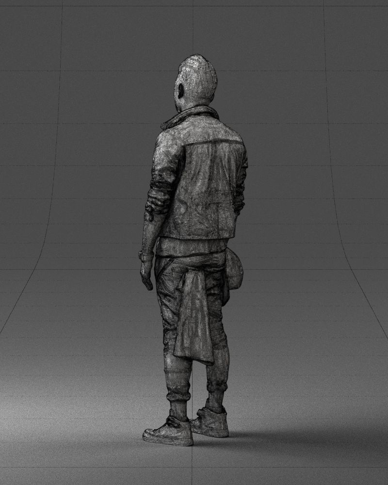 Stylish Asian man in black 0205 3D Print Ready 3D print model_23