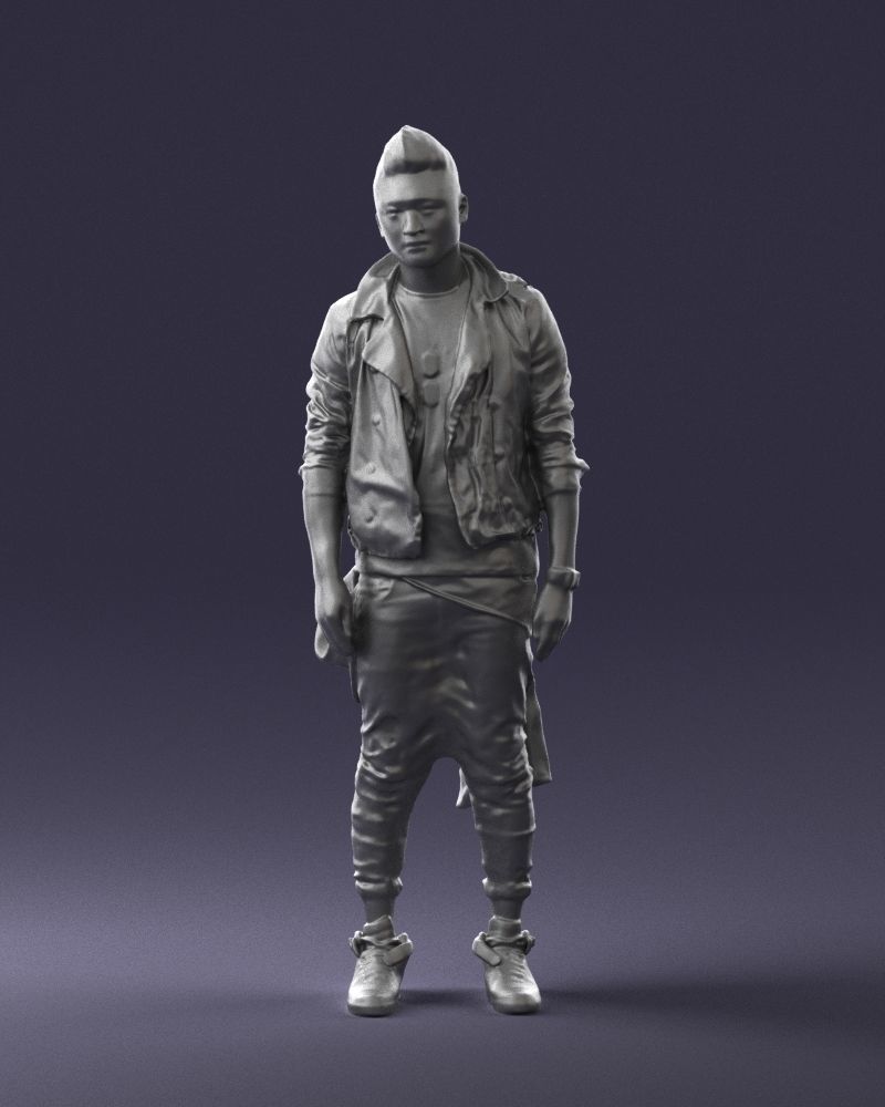 Stylish Asian man in black 0205 3D Print Ready 3D print model_39