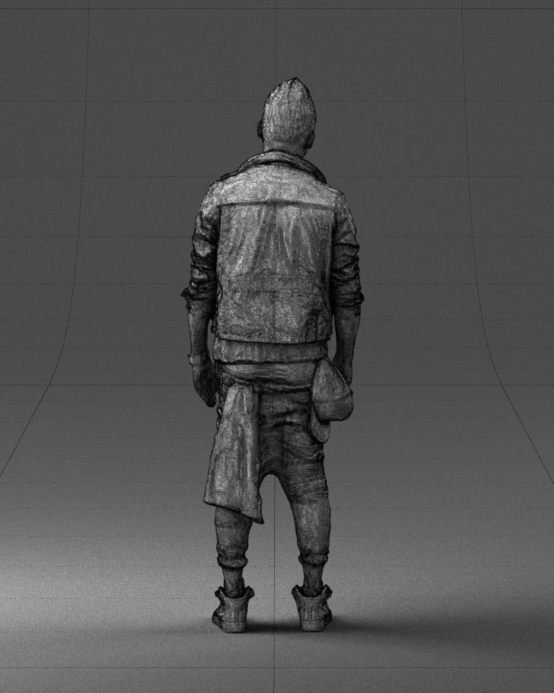 Stylish Asian man in black 0205 3D Print Ready 3D print model_20