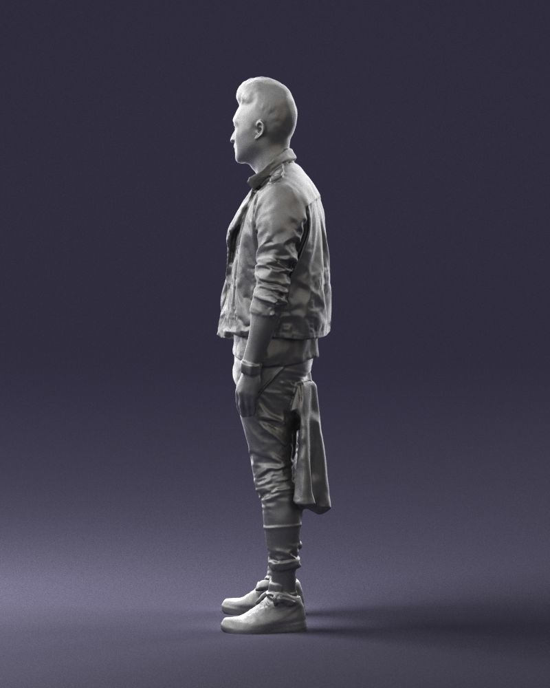 Stylish Asian man in black 0205 3D Print Ready 3D print model_25