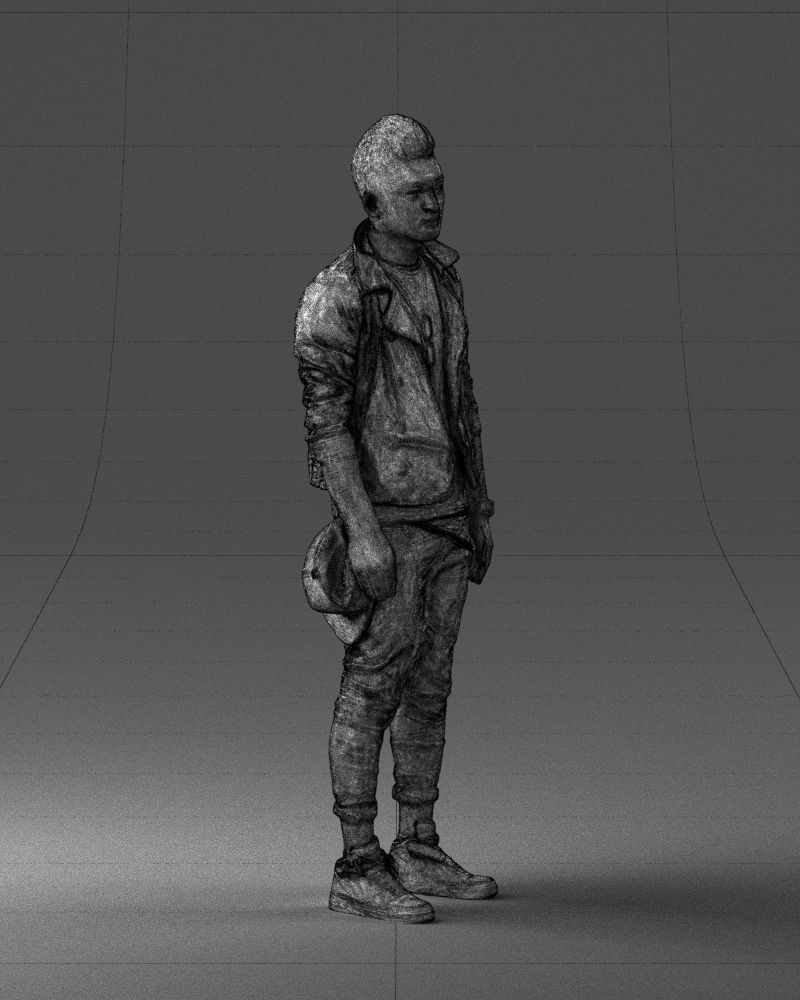 Stylish Asian man in black 0205 3D Print Ready 3D print model_29