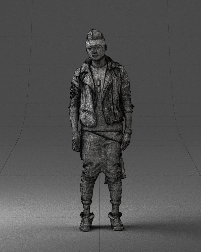 Stylish Asian man in black 0205 3D Print Ready 3D print model_40