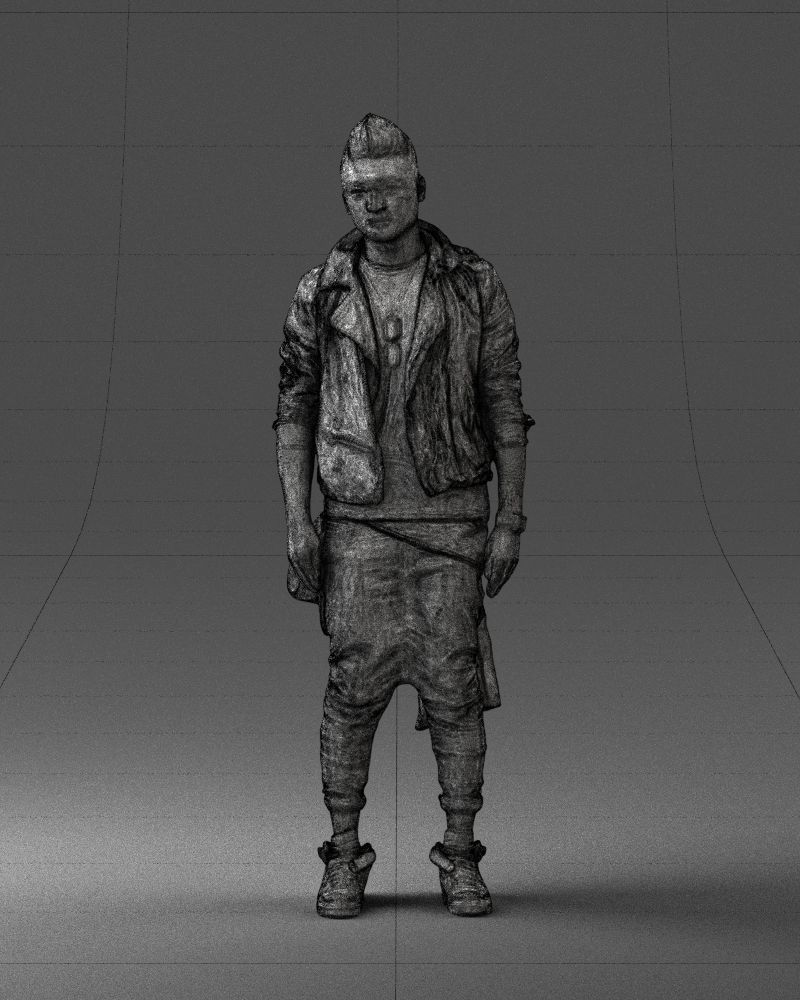 Stylish Asian man in black 0205 3D Print Ready 3D print model_2