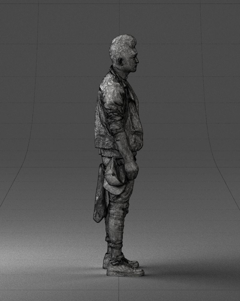 Stylish Asian man in black 0205 3D Print Ready 3D print model_30