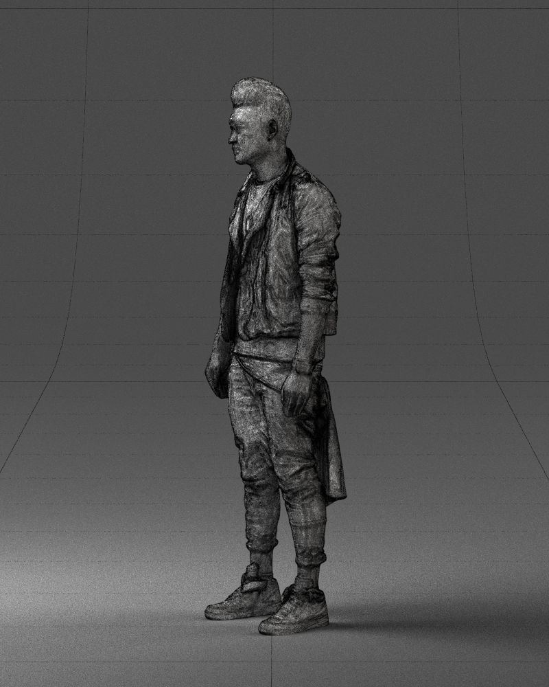 Stylish Asian man in black 0205 3D Print Ready 3D print model_31