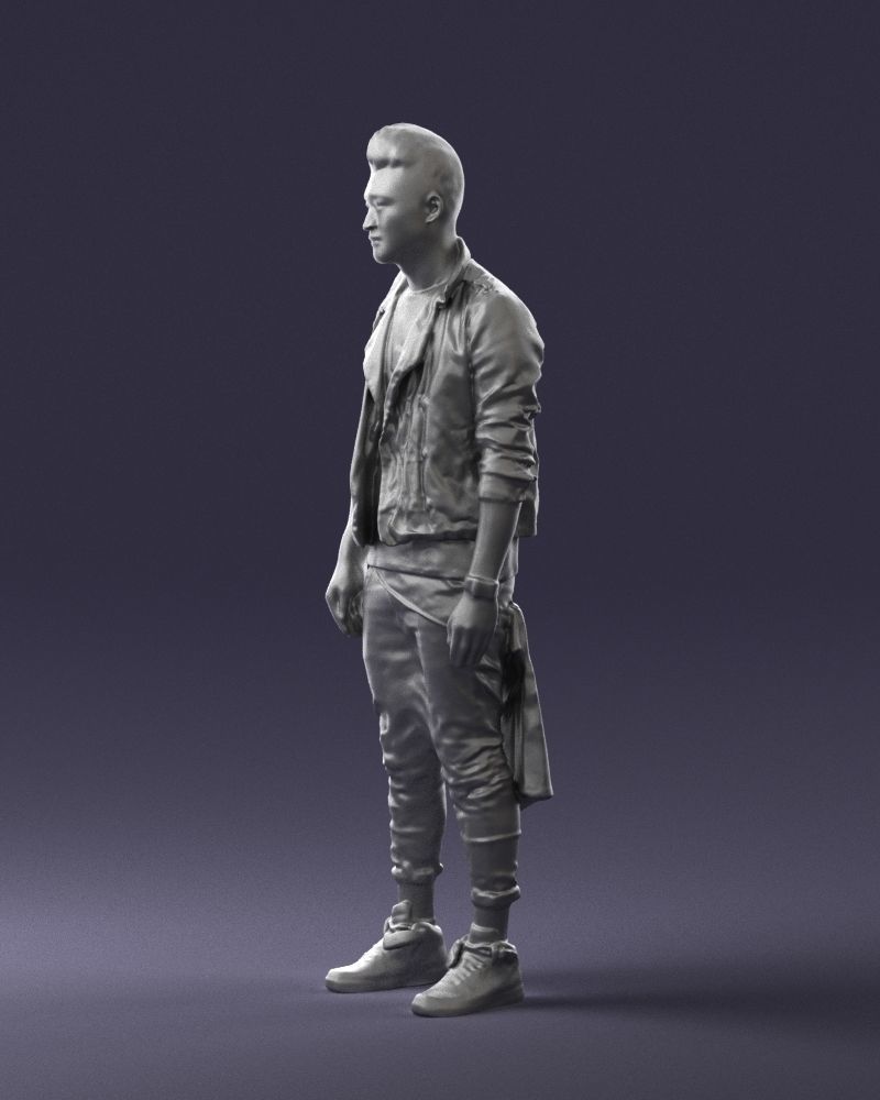 Stylish Asian man in black 0205 3D Print Ready 3D print model_28
