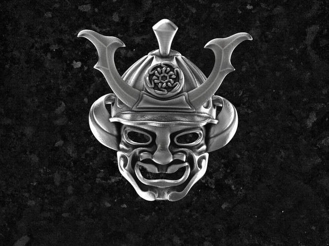 Samurai silver mask 3D print model