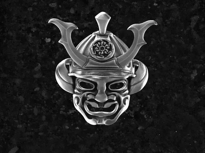 Samurai silver mask 3D print model
