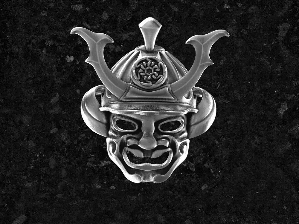 Samurai silver mask 3D print model