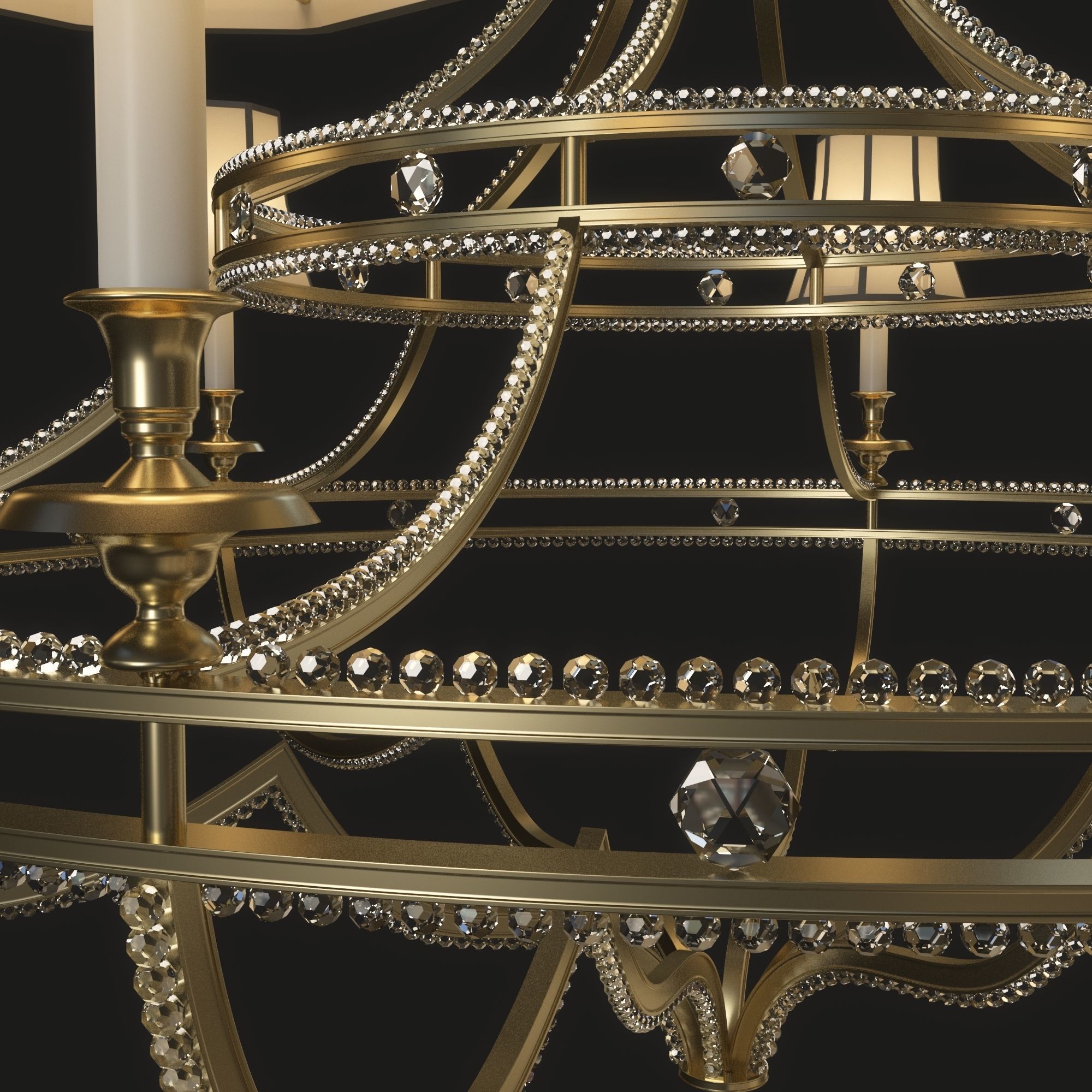 Chandelier005 chandelier with five lamps 3D model_1