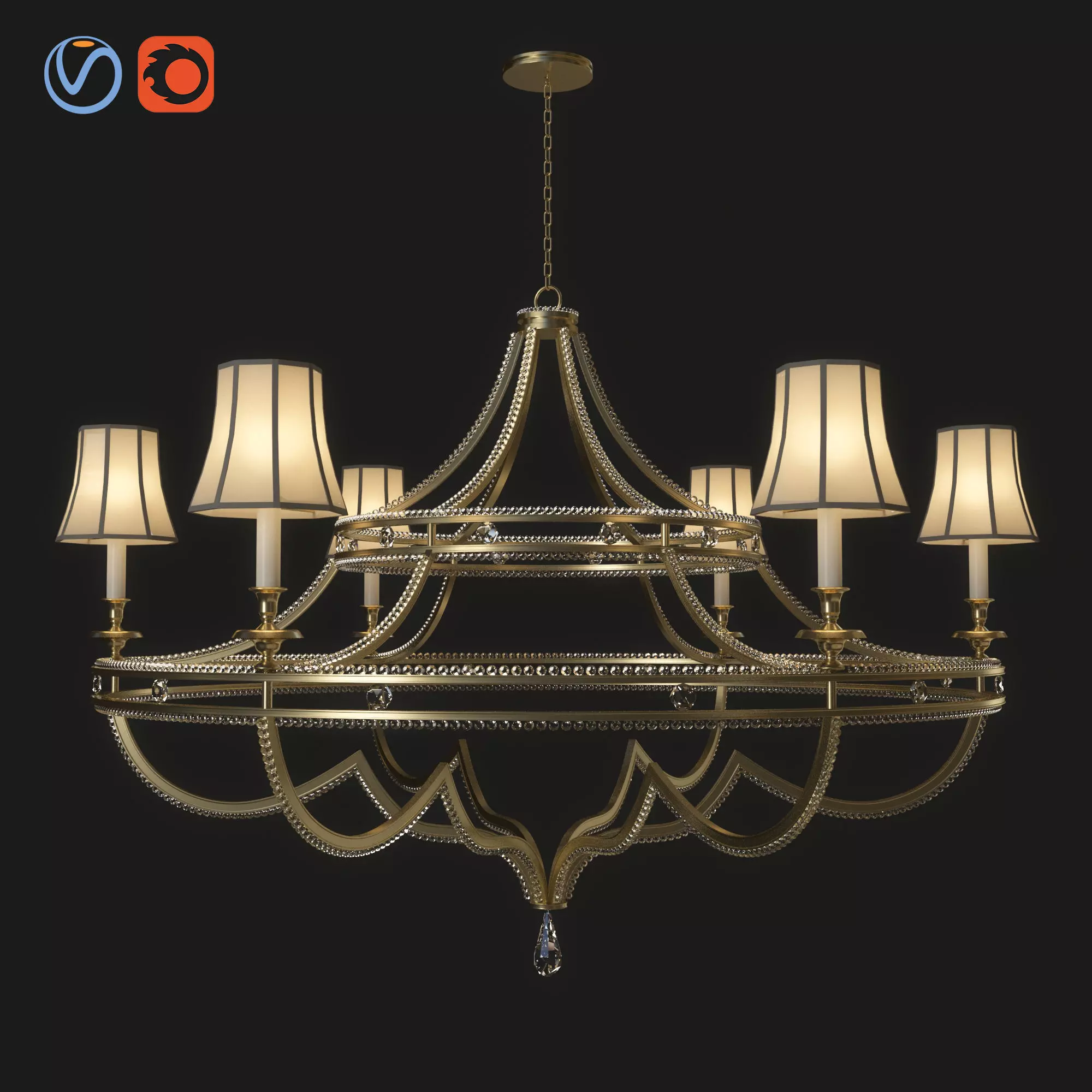 Chandelier005 chandelier with five lamps 3D model_0