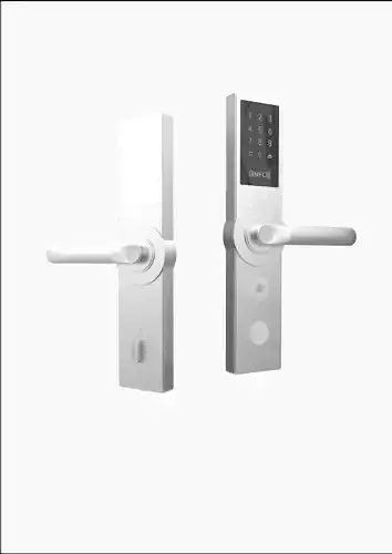 Smart door lock silver 3d model
