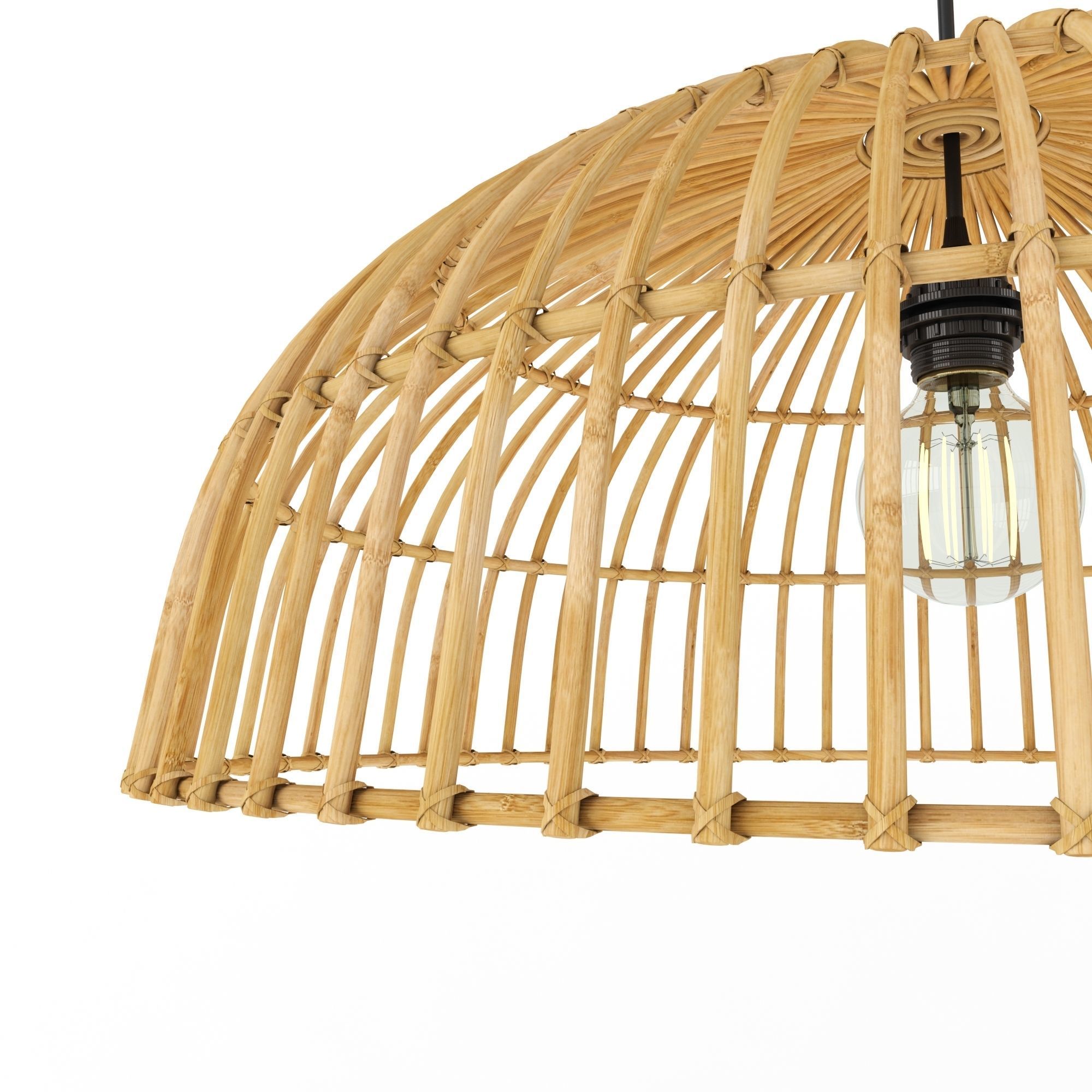 Rattan Lamp Set 1 3D model_1
