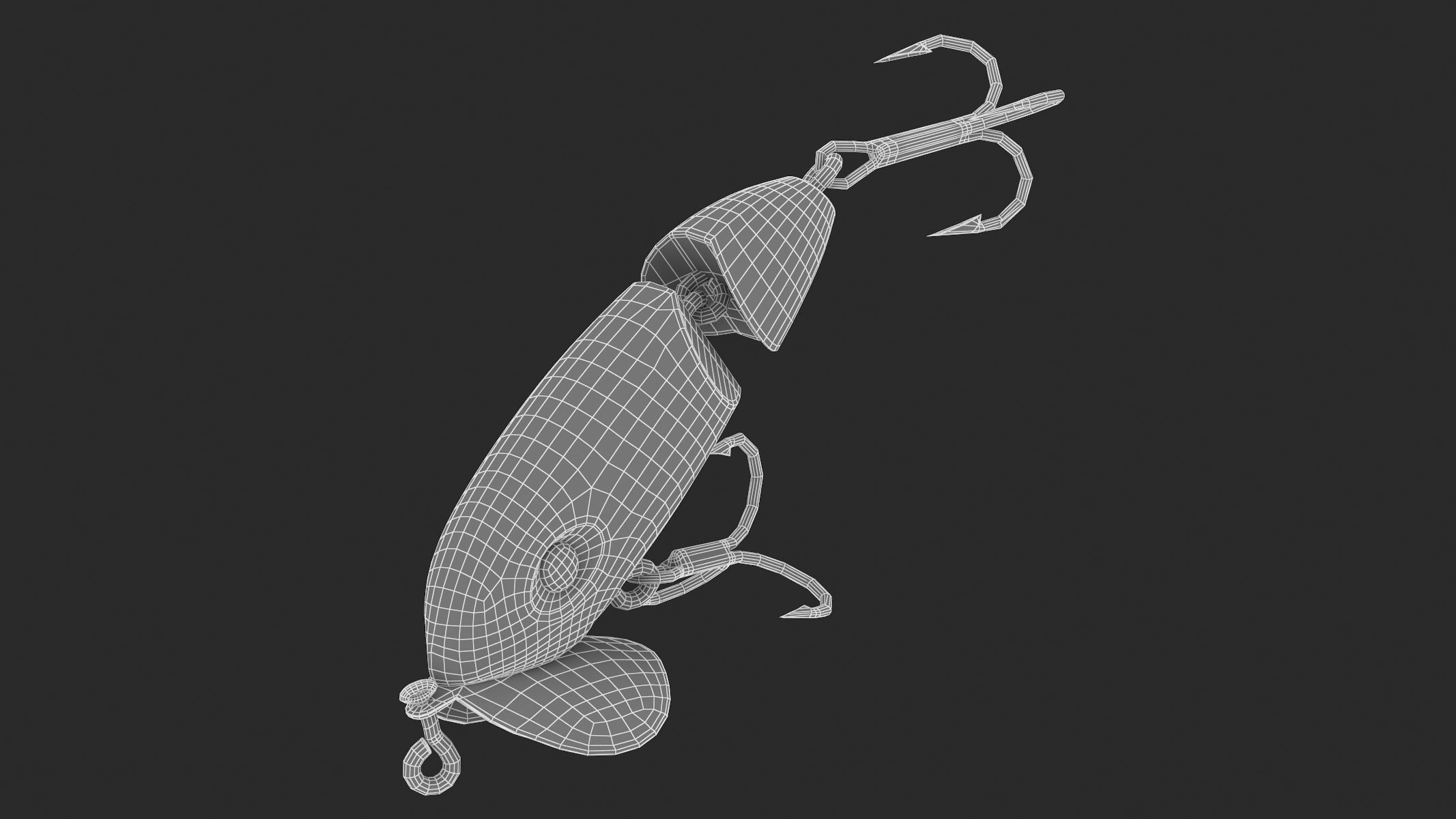 Arbogast Jointed Jitterbug Clicker Fishing Lure 3D model_11