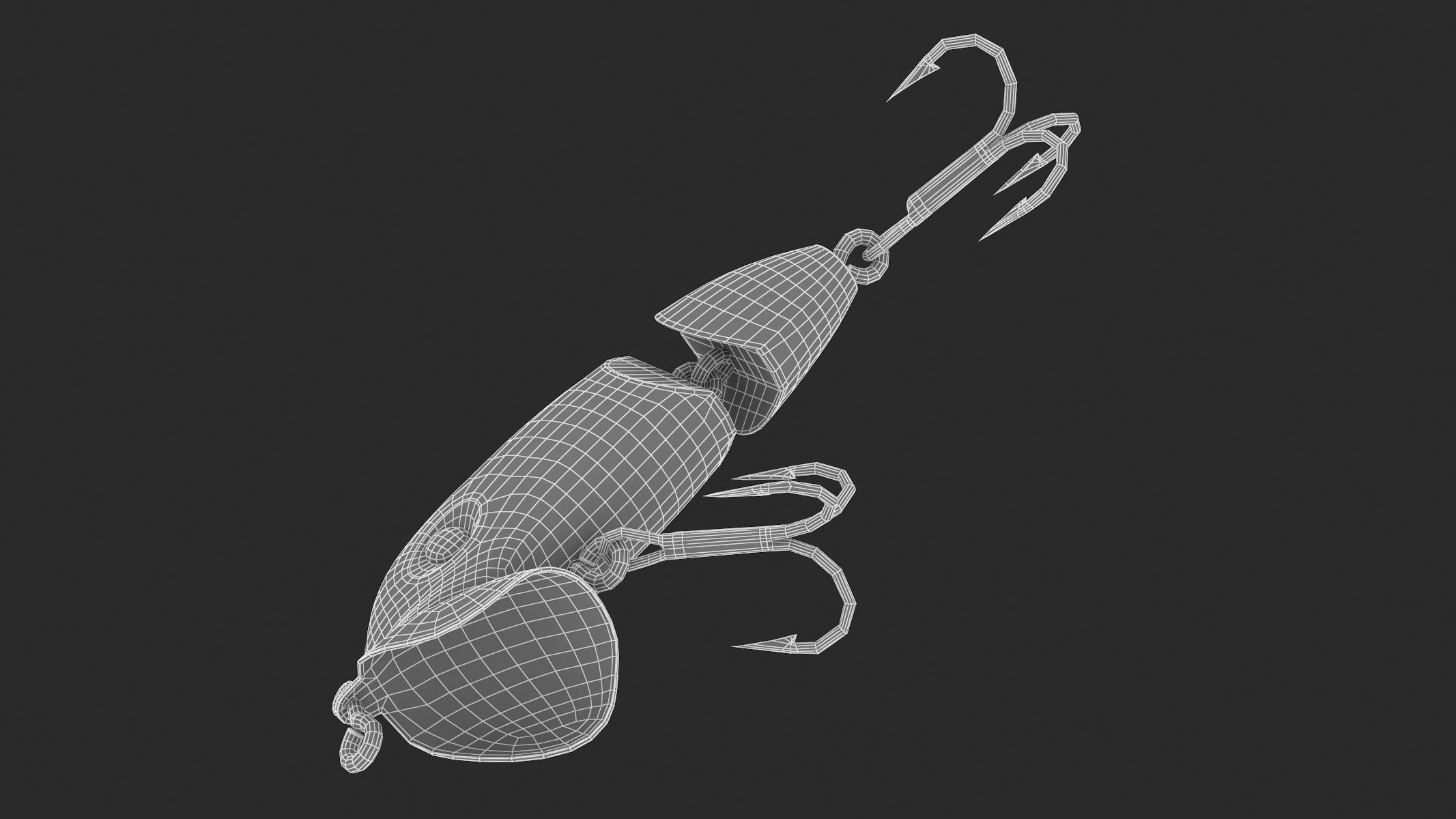 Arbogast Jointed Jitterbug Clicker Fishing Lure 3D model_14