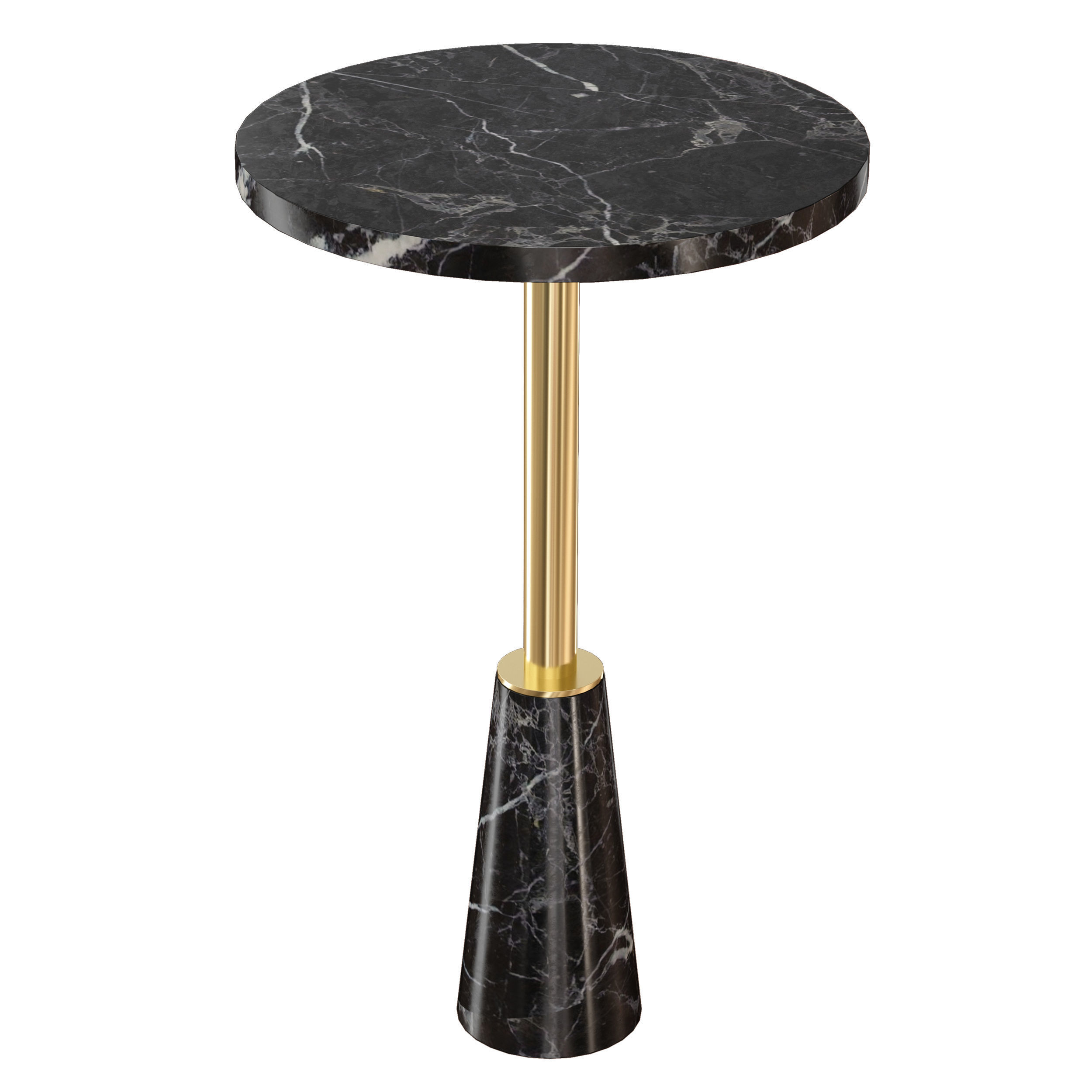 Leni Black Marble Drink Table Crate and Barrel 3D model | CGTrader