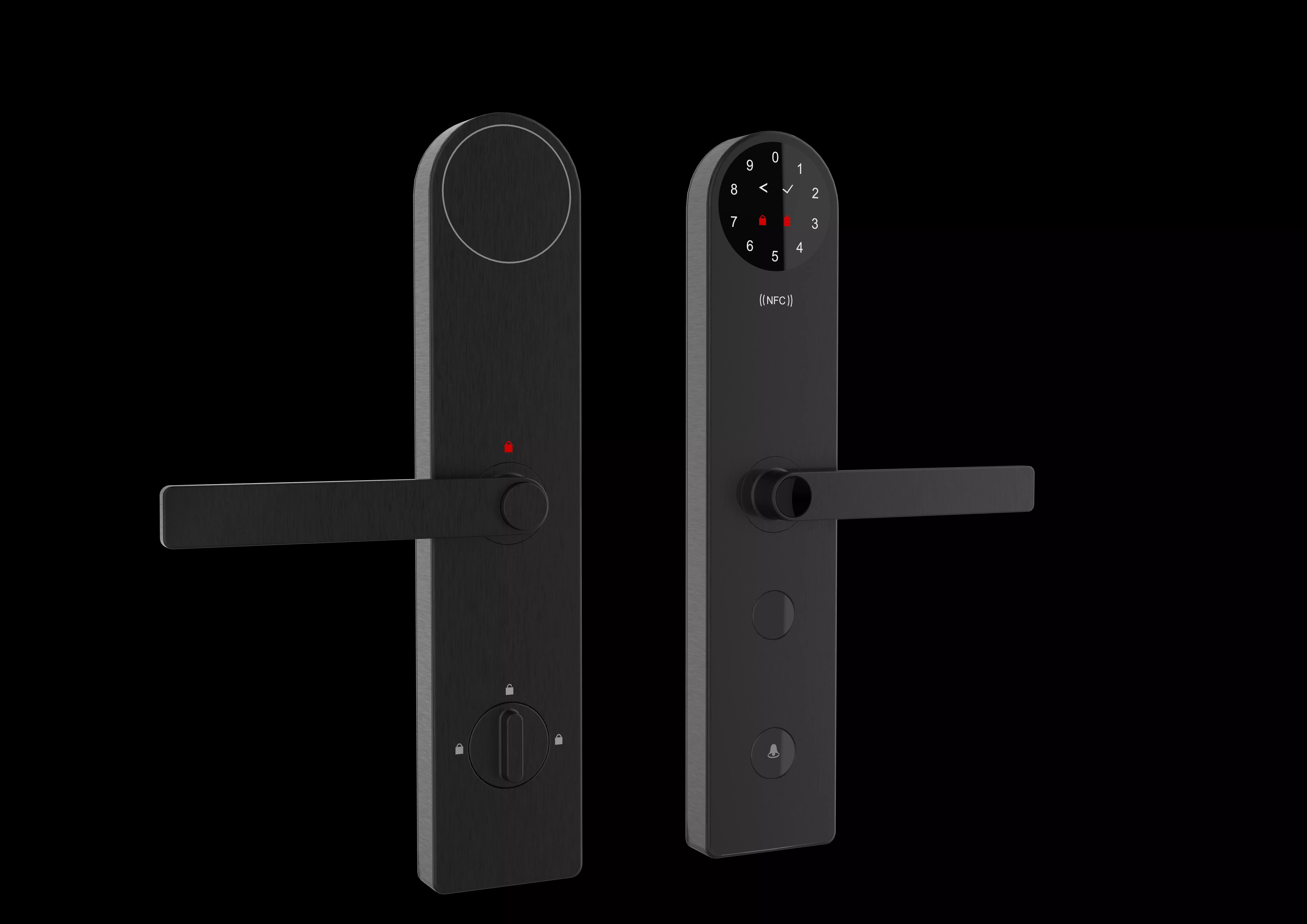 Intelligent door lock black design 3D model 3D print model