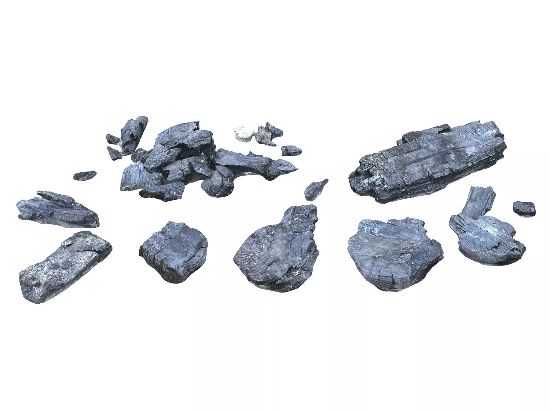 Burned Wood Low-poly 3D model_0