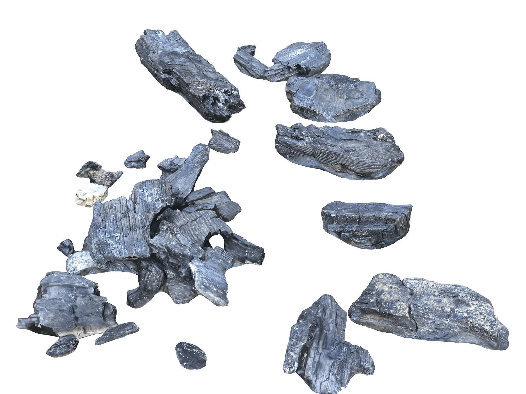 Burned Wood Low-poly 3D model_3