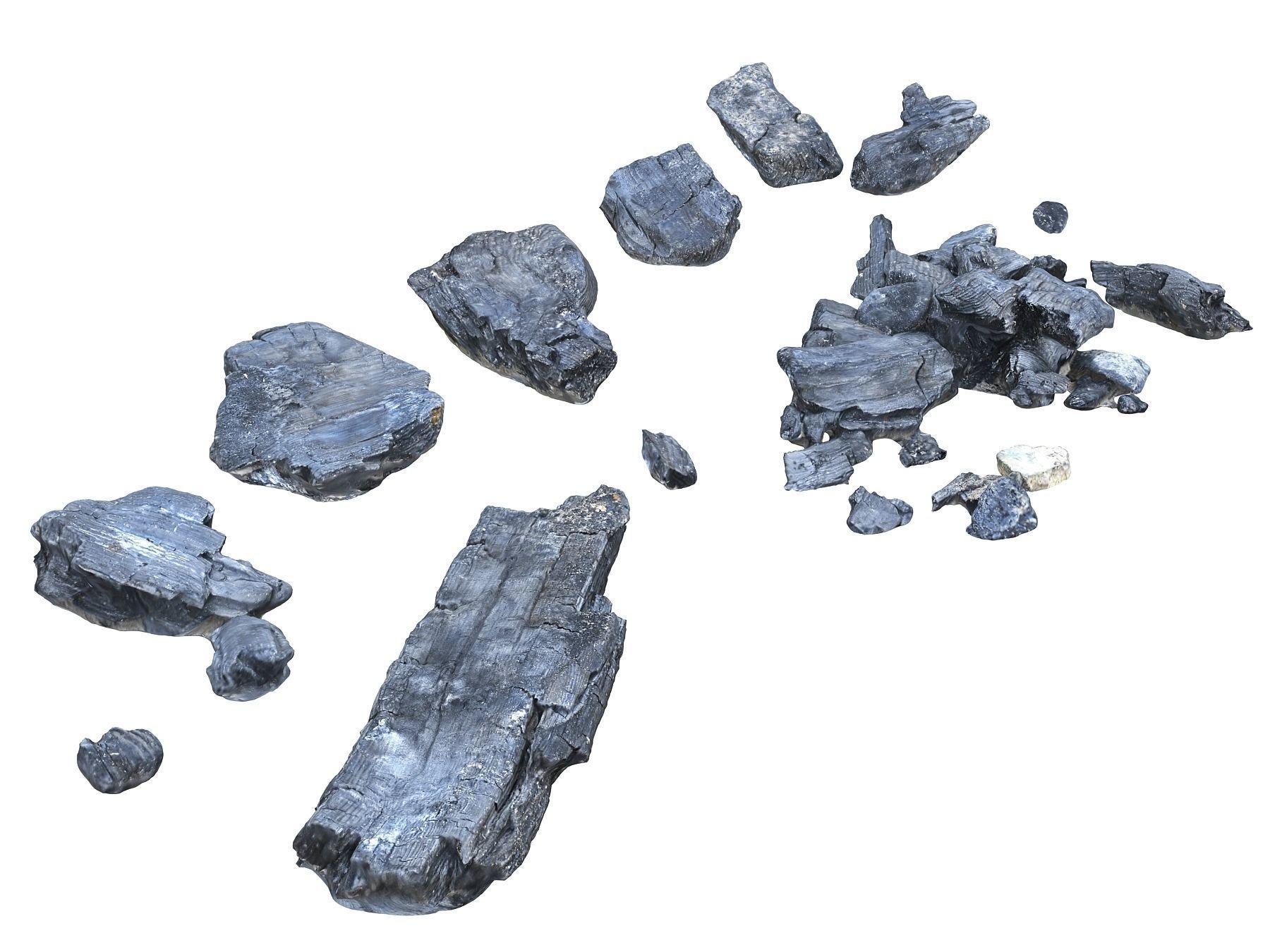 Burned Wood Low-poly 3D model_2