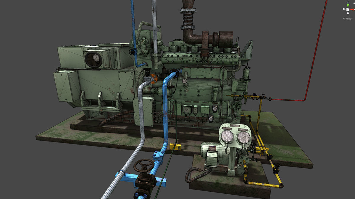 Diesel Generator Low-poly 3D model_9