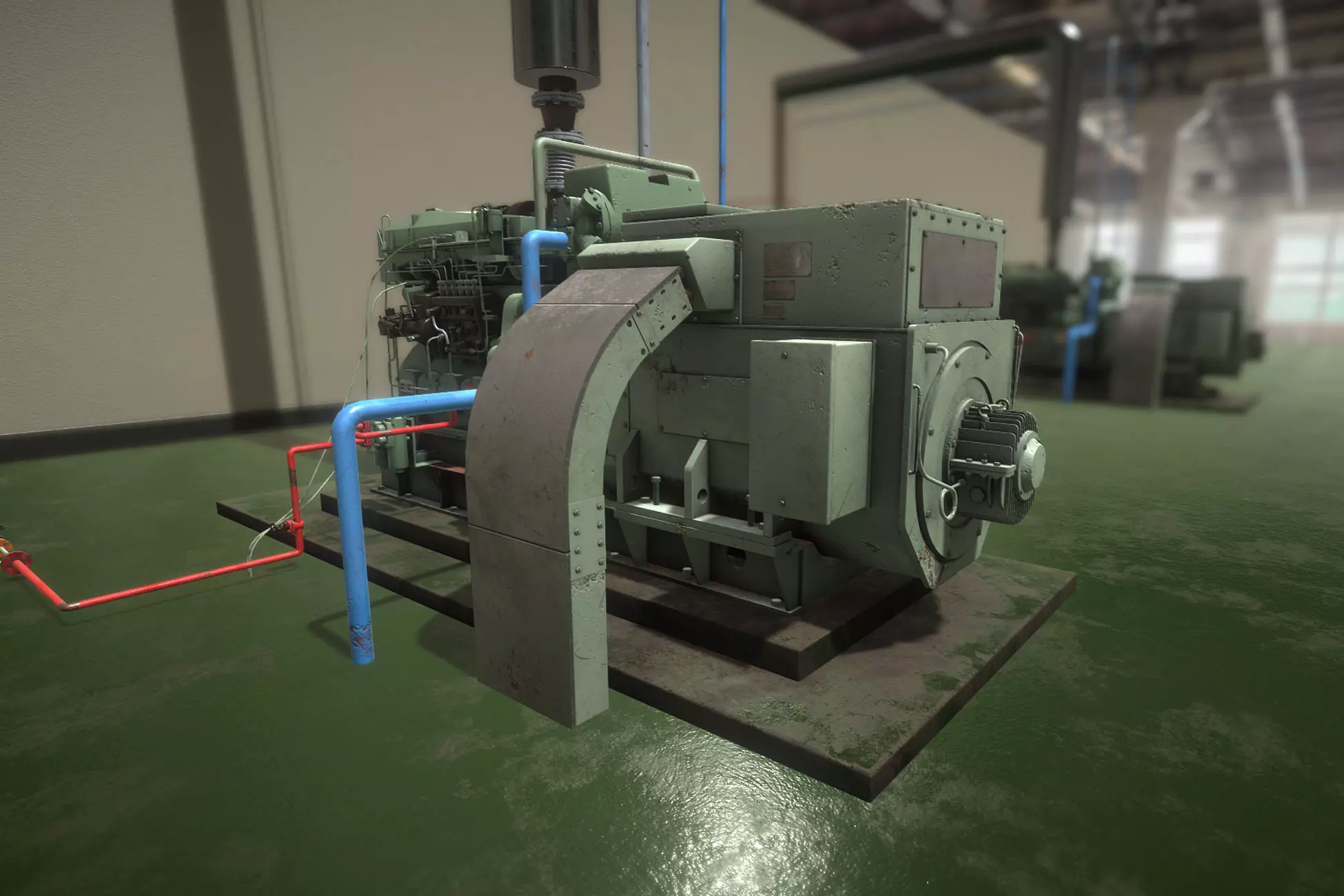 Diesel Generator Low-poly 3D model_0