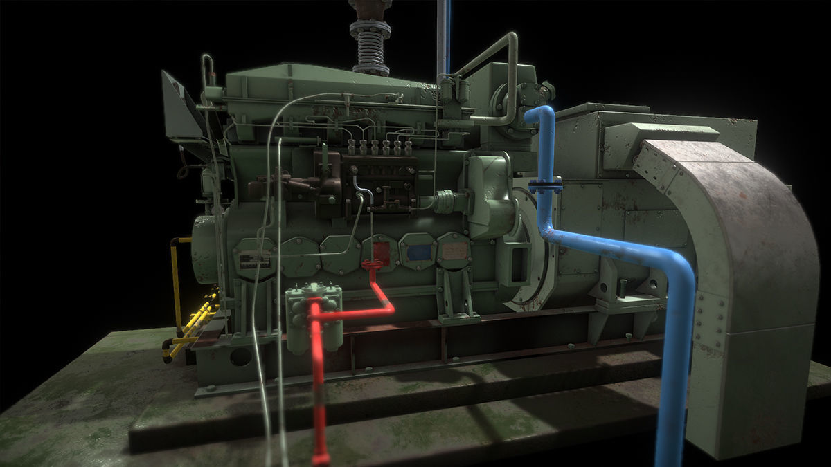 Diesel Generator Low-poly 3D model_3