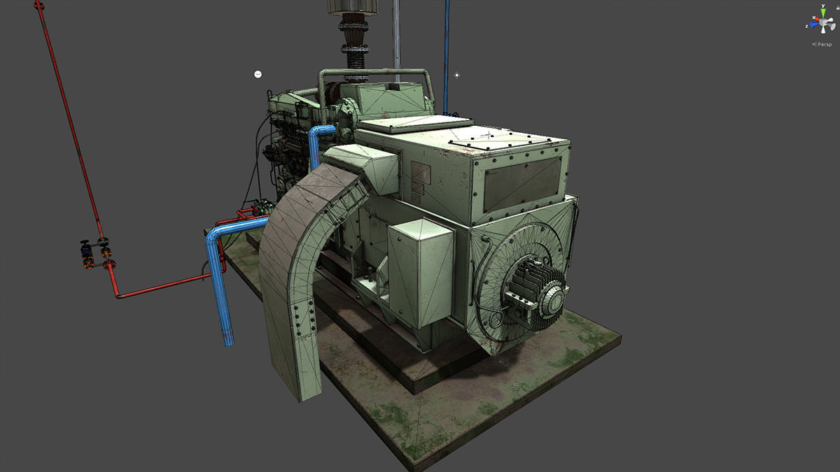 Diesel Generator Low-poly 3D model_8