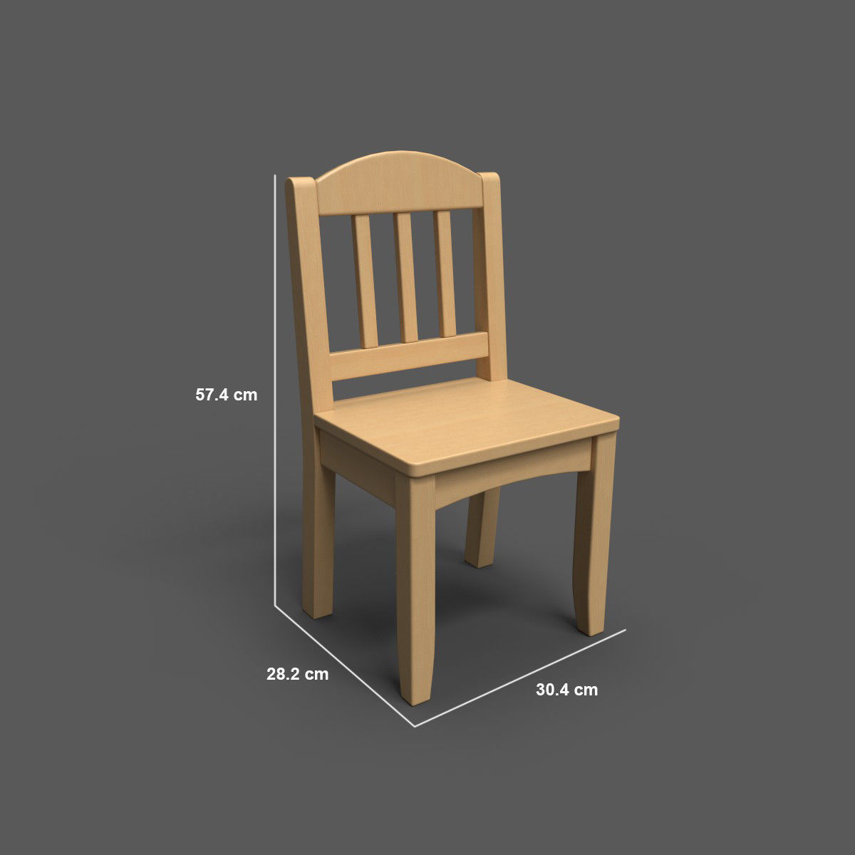 Kingsley Round Play Table and chair Low-poly 3D model_5