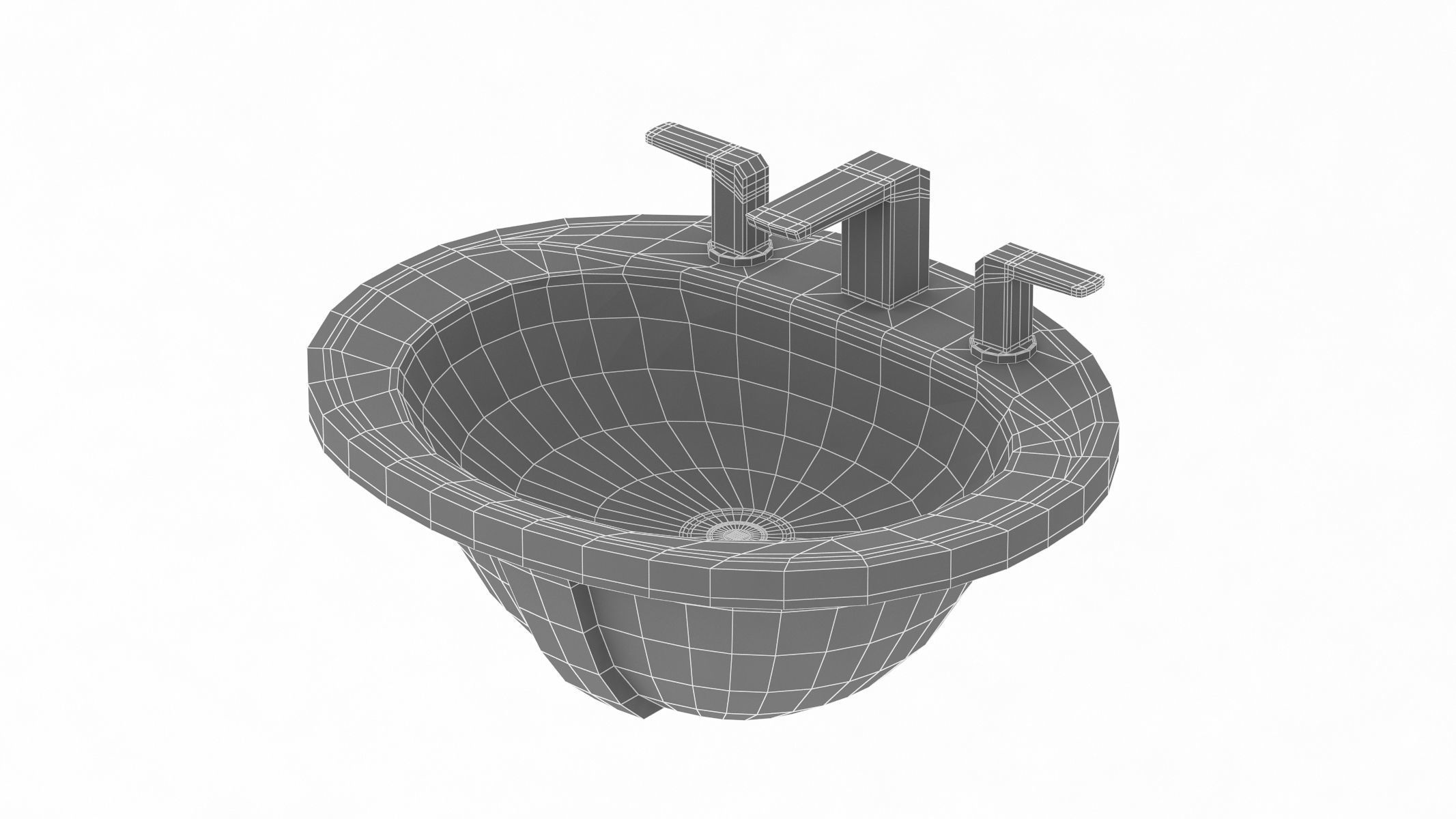 TOTO Self Rimming Oval Lavatory 3D model_19