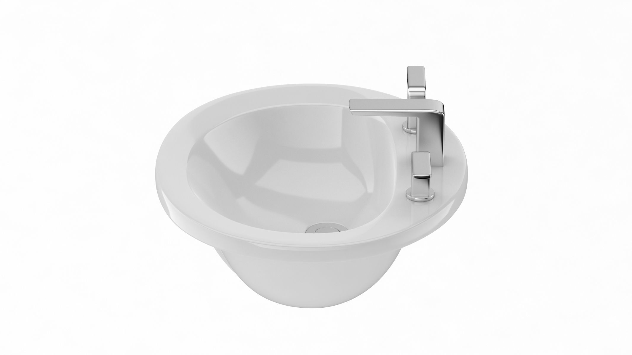 TOTO Self Rimming Oval Lavatory 3D model_5