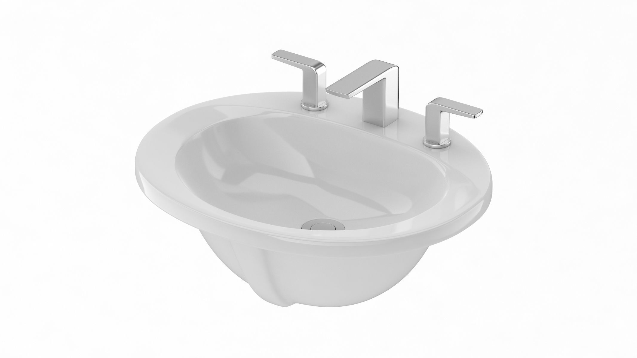 TOTO Self Rimming Oval Lavatory 3D model_9